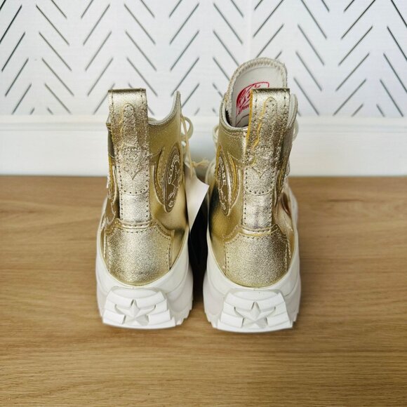 ❤️CONVERSE RUN STAR HIKE HI Sz 6 Mens GOLD PLATFORM Sneaker Boot Western A10333C - Picture 4 of 10